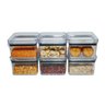 KIT 6 Potes Herméticos Quadrados 480ml Empilhável Paramount - 2