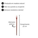 Ver imagem 3 de Kit 100 Peças Garfo Petisco Grande de Pau Madeira 22 cm