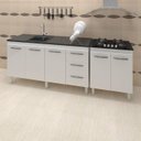 Ver imagem 6 de Balcao Pia 160cm e Cooktop 4 Bocas Branco Mobbs