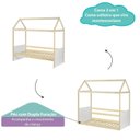 Ver mais imagens de Bicama Infantil Casinha com LED, Janela e Escadinha New Garden Casatema MadeiraOriginals Branco/Azul