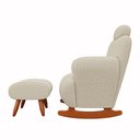 Ver imagem 4 de Poltrona Orgânica de Balanço Super Premium Aurora com Puff Tecido Chenille Bege Fendi
