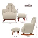 Ver imagem 2 de Poltrona Orgânica de Balanço Super Premium Aurora com Puff Tecido Chenille Bege Fendi