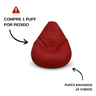 Puff Pera com Enchimento Decoração Conforto Eventos Almofadão - Vermelho - 2