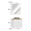 Ver imagem 3 de Conjunto de Banheiro com Cuba 75cm x 145cm Nature Branco/Carvalho