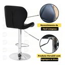 Ver imagem 2 de Conjunto 04 Banquetas Slim Pu Regulagem de Altura Cor Preta