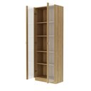 Ver imagem 4 de Armário Multiuso 59,8x171,5cm 2 Portas de Vidro 5 Nichos Amêndoa AM3112