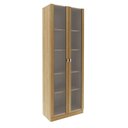 Ver imagem 3 de Armário Multiuso 59,8x171,5cm 2 Portas de Vidro 5 Nichos Amêndoa AM3112