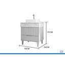 Ver imagem 2 de Conjunto Banheiro c/Espelho Riviera/Gales 70cm Platina MGM