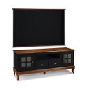 Ver imagem 1 de Conjunto Rack 60812 + Painel 50513 para Sala Pés Luiz Xv 2 Gavetas 2 Portas - Preto/imbuia