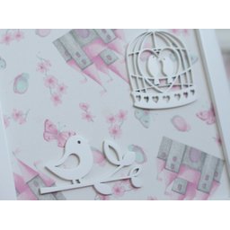 Trio Quadros Parede Decoração Quarto Menina Bebê D217 Infantil Borboleta Jardim Coração Pássaro - 7