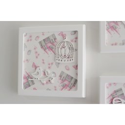 Trio Quadros Parede Decoração Quarto Menina Bebê D217 Infantil Borboleta Jardim Coração Pássaro - 4