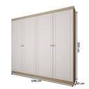 Ver imagem 6 de Guarda-roupa Casal 4 Portas Americano Savana/branco Fosco - Panorama Móveis