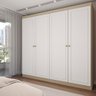 Guarda-roupa Casal 4 Portas Americano Savana/branco Fosco - Panorama Móveis - 1