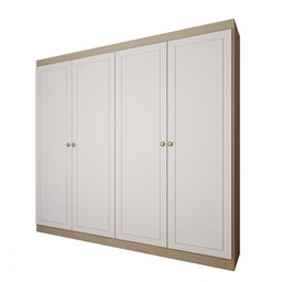 Guarda-roupa Casal 4 Portas Americano Savana/branco Fosco - Panorama Móveis - 4
