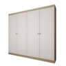 Guarda-roupa Casal 4 Portas Americano Savana/branco Fosco - Panorama Móveis - 4