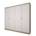 Ver imagem 5 de Guarda-roupa Casal 4 Portas Americano Savana/branco Fosco - Panorama Móveis