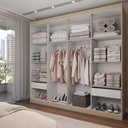 Ver imagem 3 de Guarda-roupa Casal 4 Portas Americano Savana/branco Fosco - Panorama Móveis