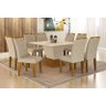 Sala de Jantar Completa com 8 Cadeiras 1,35x1,35m - Larissa - Leifer Móveis - 1