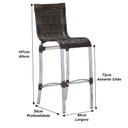 Ver imagem 4 de Kit 5 Banquetas em Alumínio e Fibra Sintética Haiti para Cozinha, Edícula Trama
