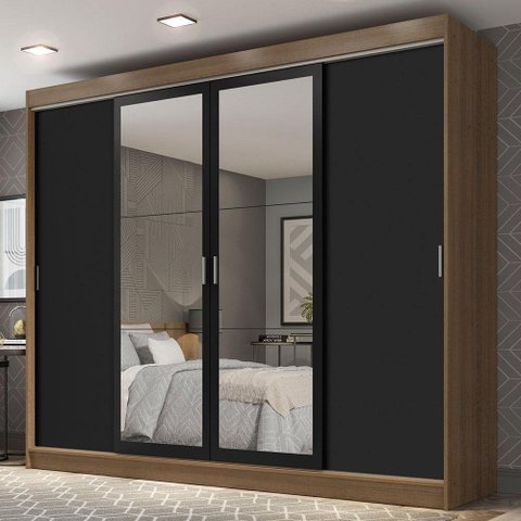 Guarda-roupa Casal Austin 4 Portas 3 Gavetas Rustic