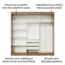 Ver imagem 3 de Guarda-roupa Casal Austin 4 Portas 3 Gavetas Rustic