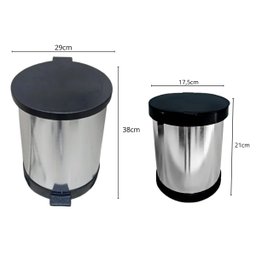Kit Lixeiras para Cozinha tipo Inox para chão e pia 18L + 4,5L - 2
