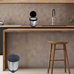 Kit Lixeiras para Cozinha tipo Inox para chão e pia 18L + 4,5L - 4