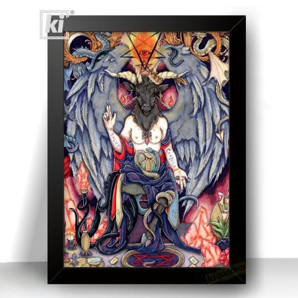 Quadro Baphomet Bafom Aleister Crowley M stico Magia 44x32c quadro-baphomet-bafom-aleister-crowley-m-stico-magia-44x32c