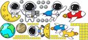 Ver imagem 2 de Adesivo de Parede Astronautas Foguete Planetas Espaço