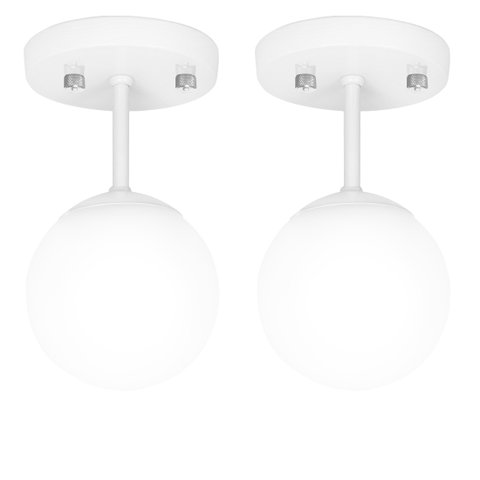 Kit 2 Lustre Plafon Orby Branco 23x14 cm