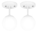 Ver imagem 1 de Kit 2 Lustre Plafon Orby Branco 23x14 cm