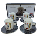 Ver imagem 1 de Jogo de 4 Xícaras de Chá com Pires de Porcelana Faces da L' Hermitage