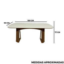 Mesa de Jantar 06 Lugares 180x90cm 100% Mdf Tm69 Dalla Costa - 5