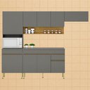 Ver imagem 2 de Cozinha Modulada 4 Pecas Balcao com Tampo Line Gris Cp Freijo Ktp