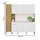 Ver imagem 2 de Armário de Cozinha Pulse Freijó Ártico 9 Portas 1 Gaveta Mdp 200,5cm Kit's Paraná