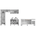 Ver imagem 2 de Cozinha Modulada Vanessa com Balcão para Pia 150mt Tatiane sem Tampo Cinza Ajl