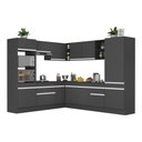Ver imagem 3 de Armário de Cozinha Completa de Canto com Rodapé Veneza Multimóveis MP2081.898 Preto/Branco