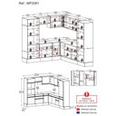 Ver imagem 5 de Armário de Cozinha Completa de Canto com Rodapé Veneza Multimóveis MP2081.898 Preto/Branco