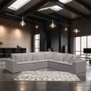 Ver imagem 2 de Sofá Modular Rivieira Linho Cinza Trovão - Meu Estofado Sofá Modular Riviera Sala Quarto Recepção Ha