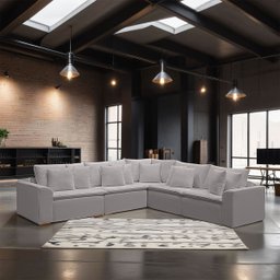 Sofá Modular Rivieira Linho Cinza Trovão - Meu Estofado Sofá Modular Riviera Sala Quarto Recepção Ha - 2