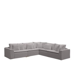 Sofá Modular Rivieira Linho Cinza Trovão - Meu Estofado Sofá Modular Riviera Sala Quarto Recepção Ha - 1