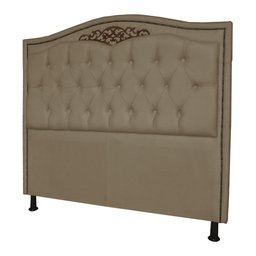 Cabeceira mais Calçadeira Casal King 195cm Para Cama Box Greta Suede Capuccino - DS Estofados - 4