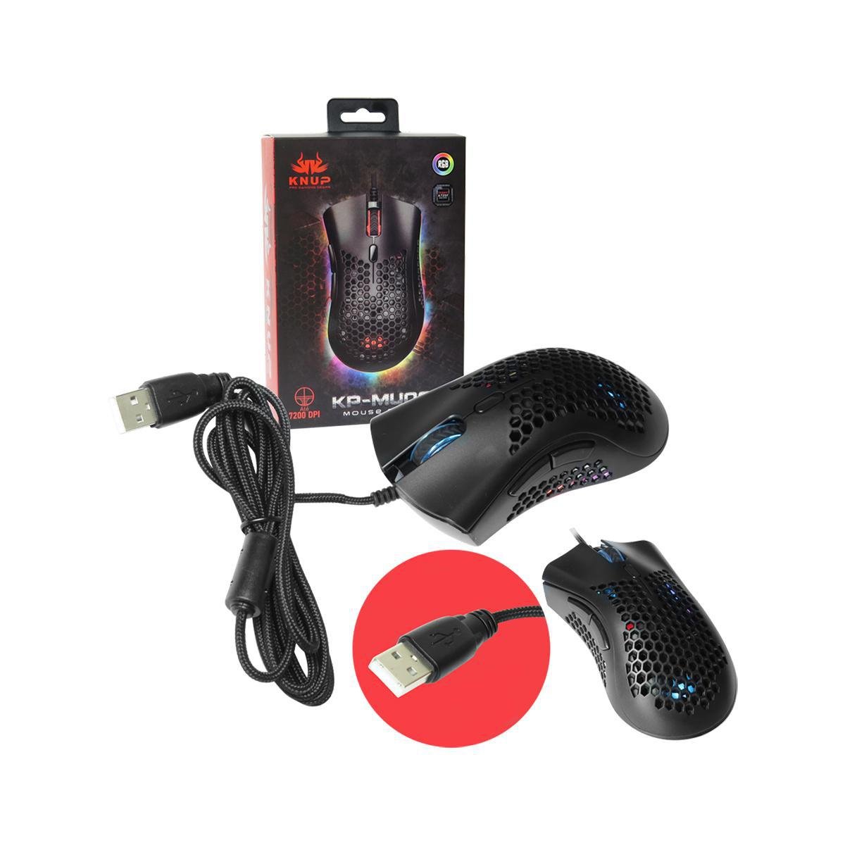 Mouse Gamer Colmeia Preto com Fio Usb / 7200 Dpi / 7 Botões - 3