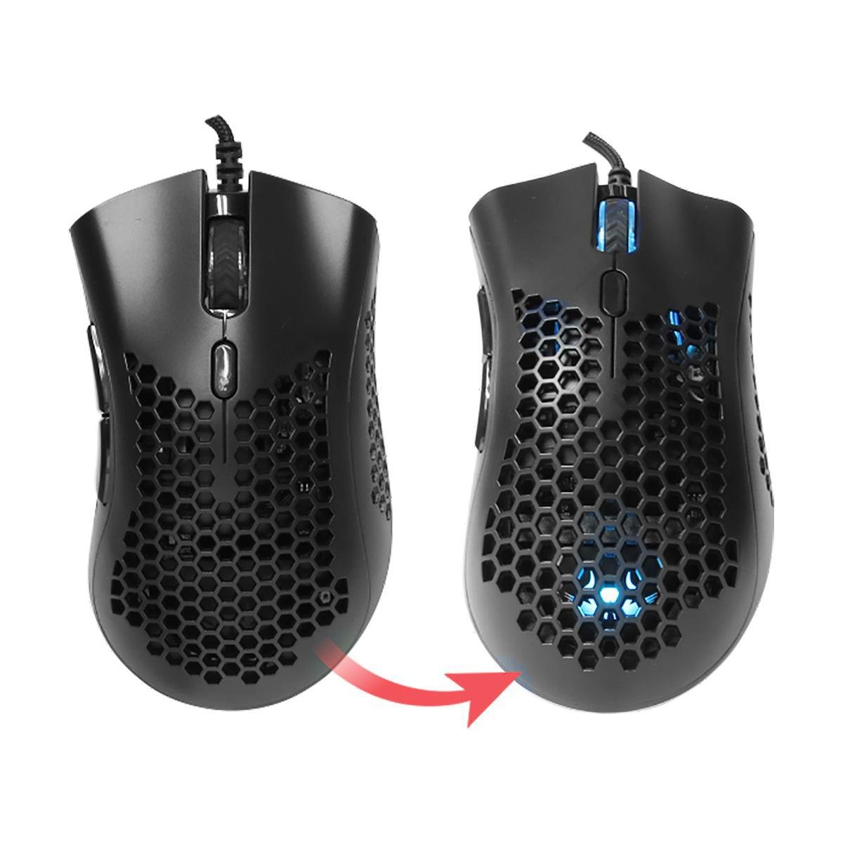 Mouse Gamer Colmeia Preto com Fio Usb / 7200 Dpi / 7 Botões - 2