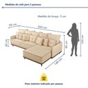Ver imagem 3 de Sofá Living 260cm Chaise Lado Direito Athena