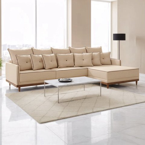 Sofá Living 260cm Chaise Lado Direito Athena
