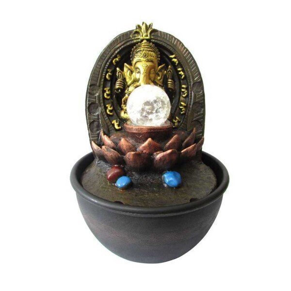 Fonte de Decoração Feng Shui Ganesha Com Led Bivolt