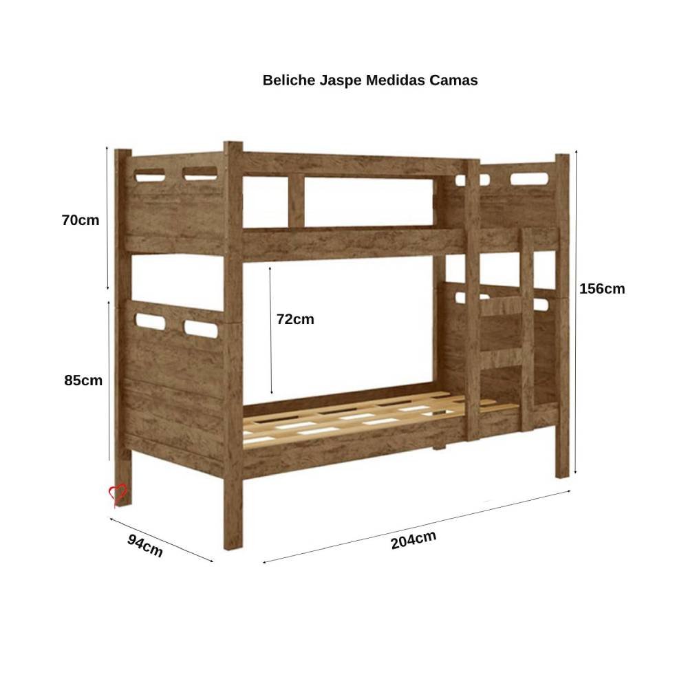 Beliche Duas Camas Jaspe Solteiro com 2 Colchões D20 Probel Completa - 2