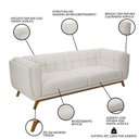 Ver imagem 3 de Sofá Living Decorativo 3 Lugares 240cm Bellart M22 Bouclê Branco - Mpozenato