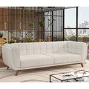 Ver imagem 2 de Sofá Living Decorativo 3 Lugares 240cm Bellart M22 Bouclê Branco - Mpozenato